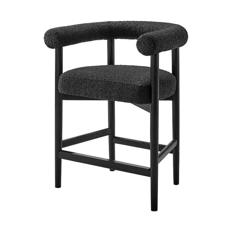 NPD Furniture Keanu Boucle Counter Stool - Stanton Black/Black Legs
