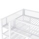 preview thumbnail 14 of 14, Full Size Metal Loft Bed with 4-Tier Shelves and Guardrail Storage , Modern Design, Spacious Workstation Below