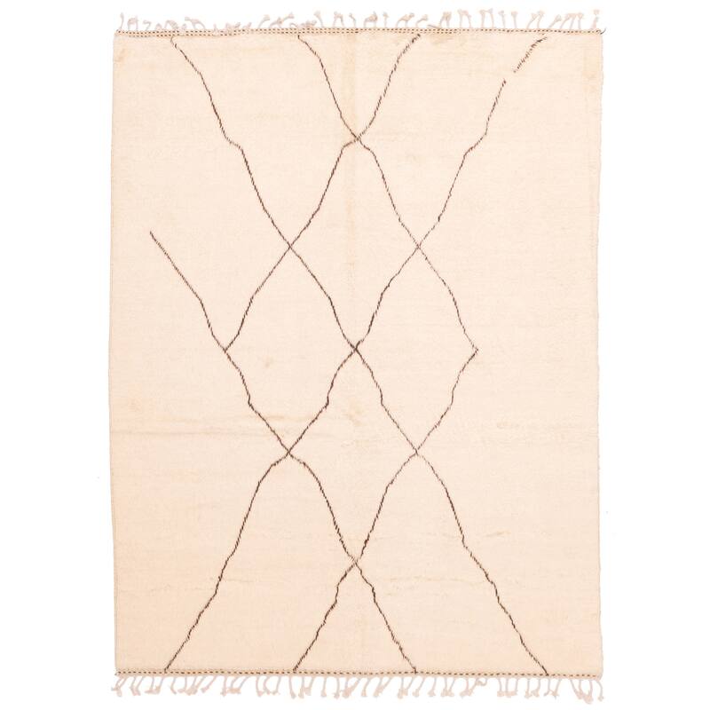 ECARPETGALLERY Hand-knotted Pak Finest Marrakesh Cream Wool Rug - 4'11 x 6'6