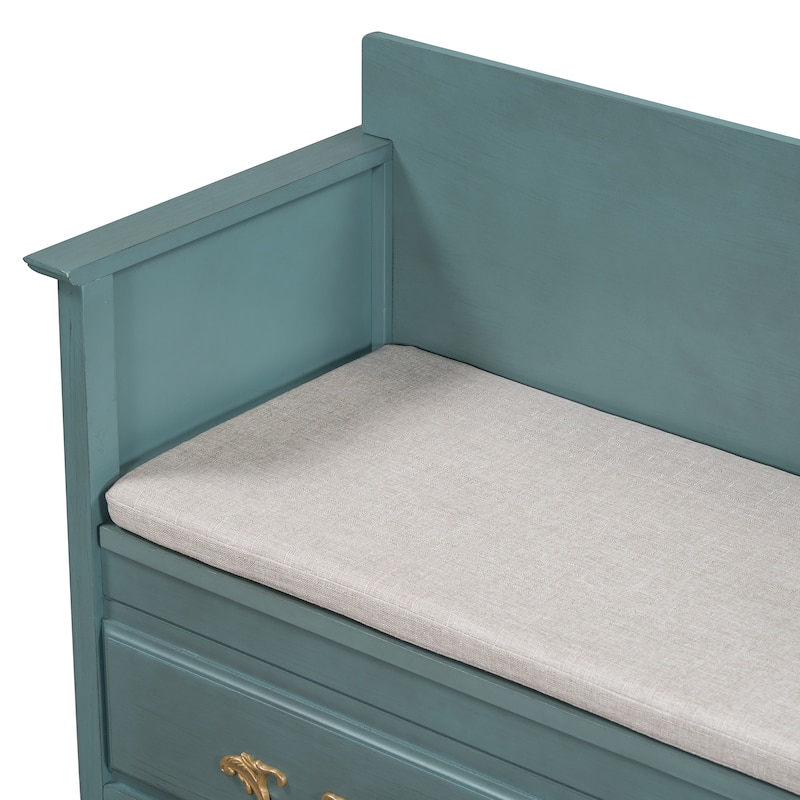 Shoe Bench with Removable Cushion & Hidden Storage