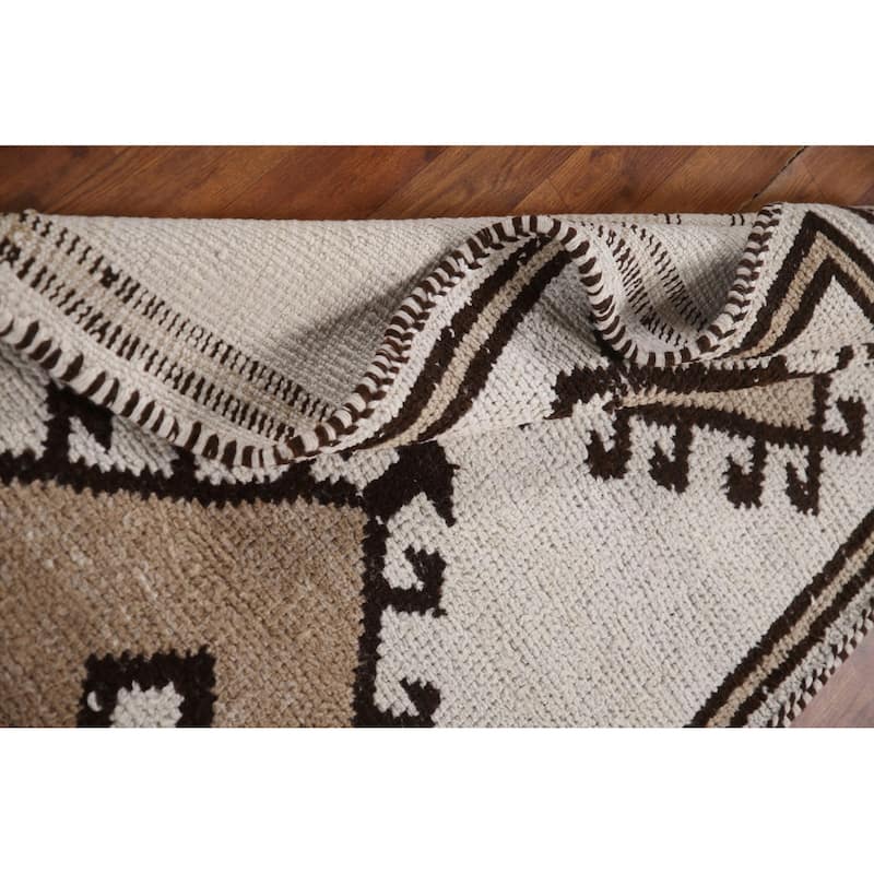 Beige Anatolian Turkish Runner Rug Handmade Wool Carpet - 3'1"x 11'2"
