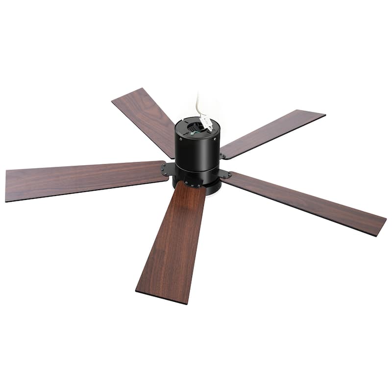2 Set 42-inch Integrated LED Ceiling Fan with Light and Remote(5 Reversible Blades)