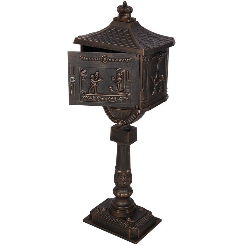 Cast Aluminum Mail Boxes for House with Post Rustproof Mailbox