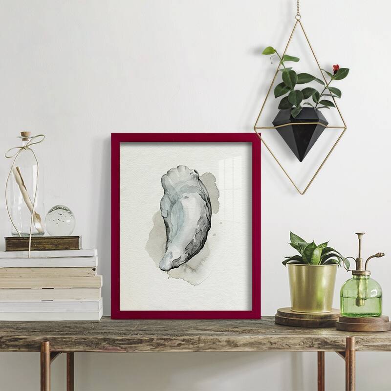 Oysters on the Bay II -Framed Print w/glass-Cherry Red