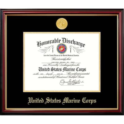 Patriot Frames Marine 8.5x11 Discharge Petite Frame with Gold Medallion