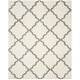 preview thumbnail 61 of 162, SAFAVIEH Dallas Shag Giusy Trellis 1.5-inch Thick Rug 10' x 14' - Ivory/Grey - Rectangle