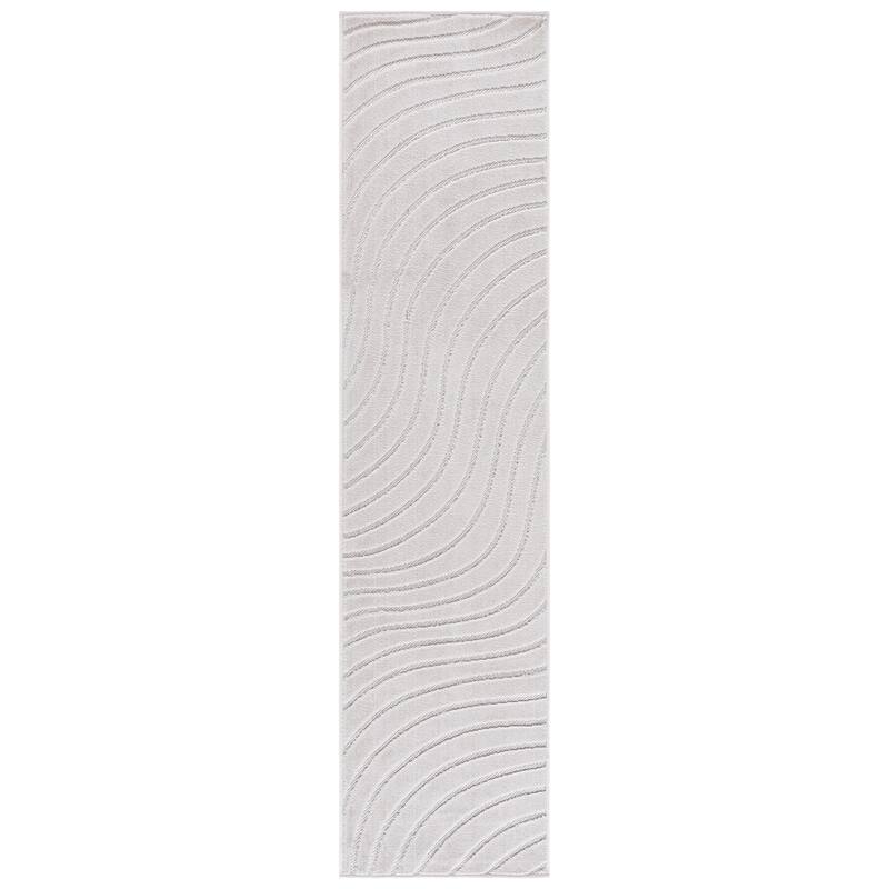 SAFAVIEH Stella John Washable Indoor/Outdoor Rug - Weather Resistant & Easy Cleaning - 2' x 8' Runner - Ivory