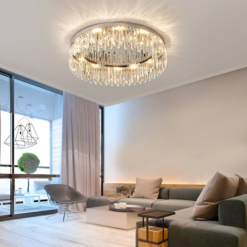 23.6'' Modern Crystal Lighting Flush Mount Ceiling Light - 23.6*7.48inches