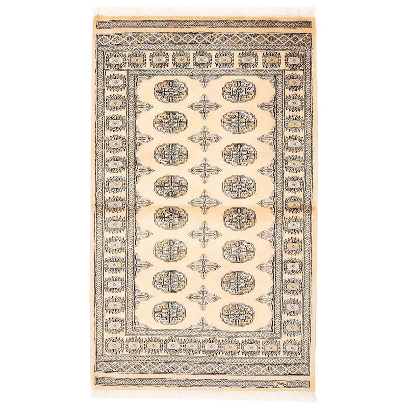 ECARPETGALLERY Hand-knotted Peshawar Bokhara Beige Wool Rug - 3'2 x 5'3 - 3'2 x 5'3 - Beige