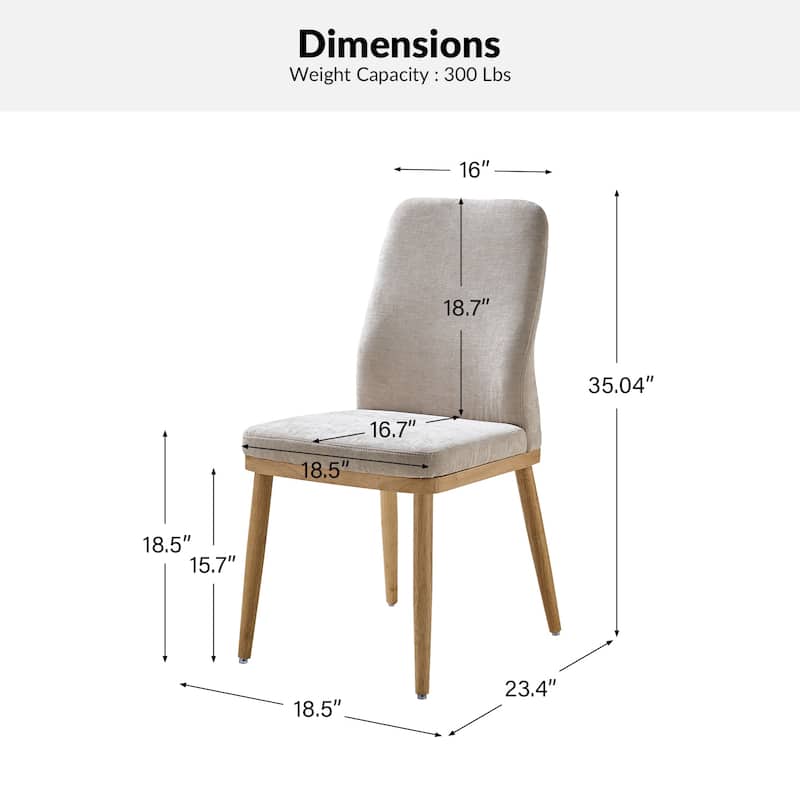 Emilia Mid-century Modern Upholstered Dining Chair Set of 2 by HULALA HOME