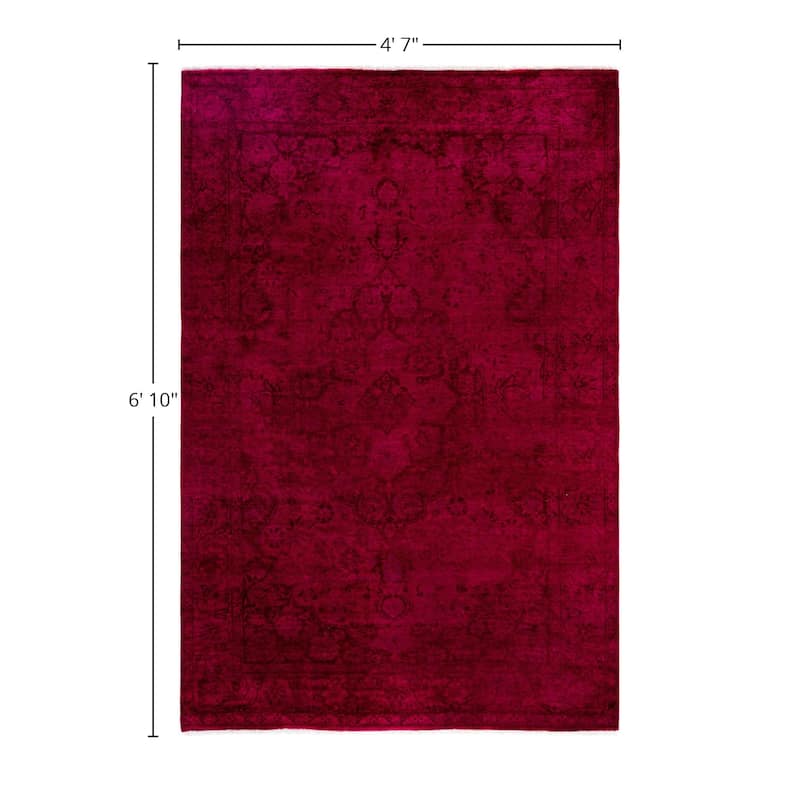 Overdyed One-of-a-Kind Hand-Knotted Area Rug - Pink - 4' 7" x 6' 10"