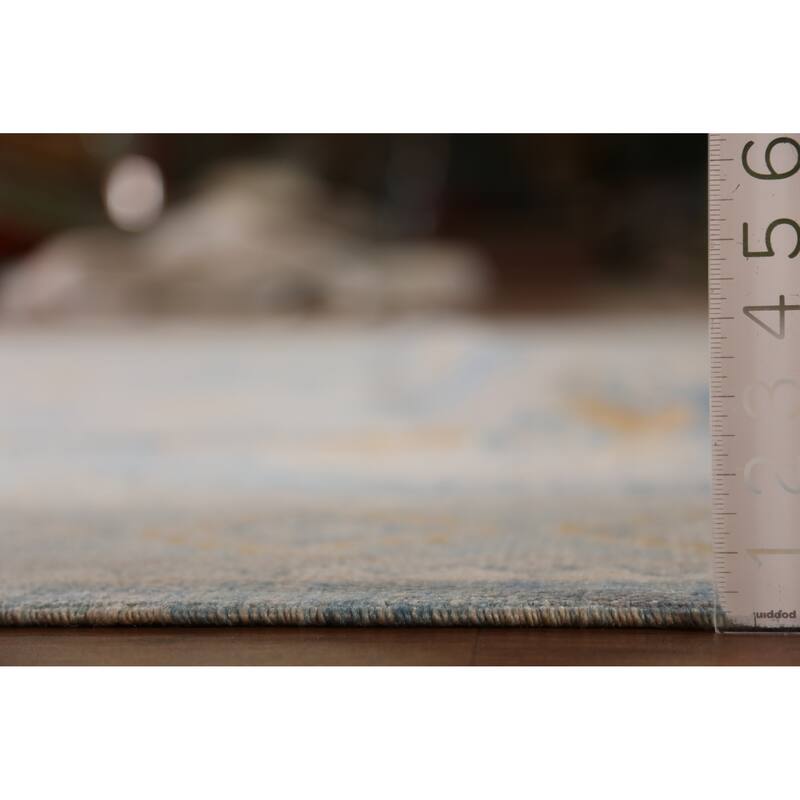 Hand Knotted Oriental 100% Wool Carpet Transitional All-Over Navy Blue & Blues Oushak Area Rug - 11' 2'' X 8' 5''