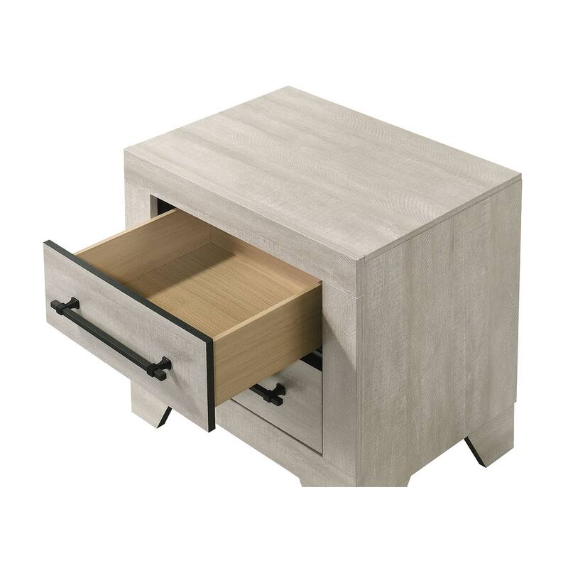 Classic 3pc Gray Finish Bed Nightstand Chest Bedroom Set