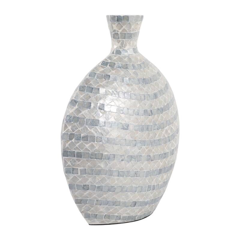 Decorative Vase - Ceramic Capiz Mosaic Gourd