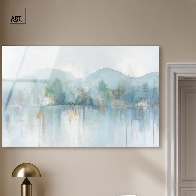 Mirrored Aqua Dream II Acrylic by Art Remedy, Ready to Hang