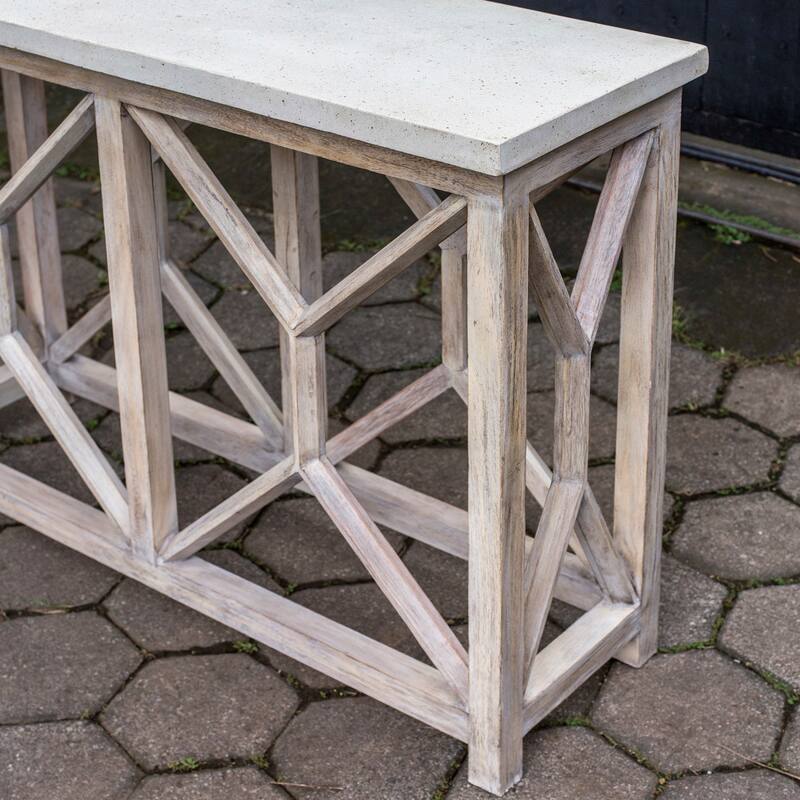 Uttermost Catali 41 Inch Wide Wood Console Table with Stone Top by