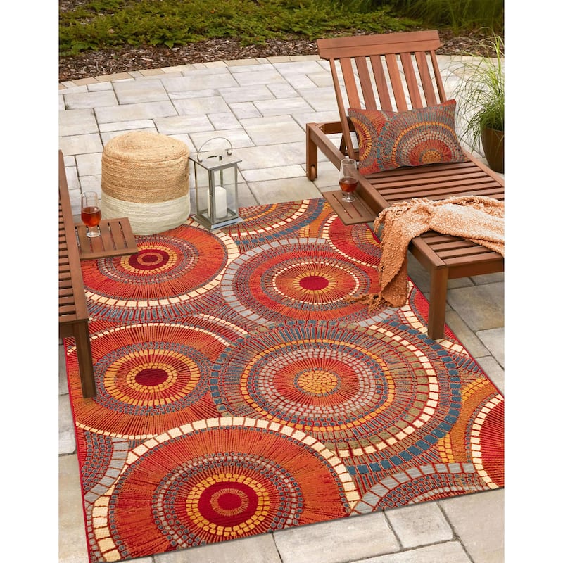 Liora Manne Marina Circles Indoor/Outdoor Pillow