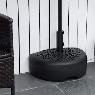 Outsunny Half Round Umbrella Base, Sand or Water Filled Half Patio Umbrella Stand Holder for Lawn, Deck, Backyard and Garden