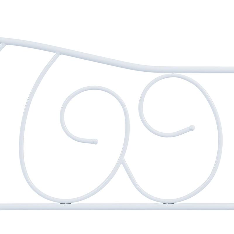 VECELO Metal Twin Size Daybed with Roman Column Legs Scroll Design Heavy Duty 350 lbs Capacity Sofa Bed for Living Room