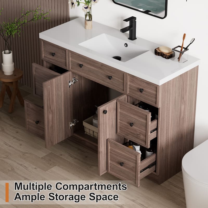 36"/48"/60"/72" Bathroom Vanity Set with Sink & Faucet