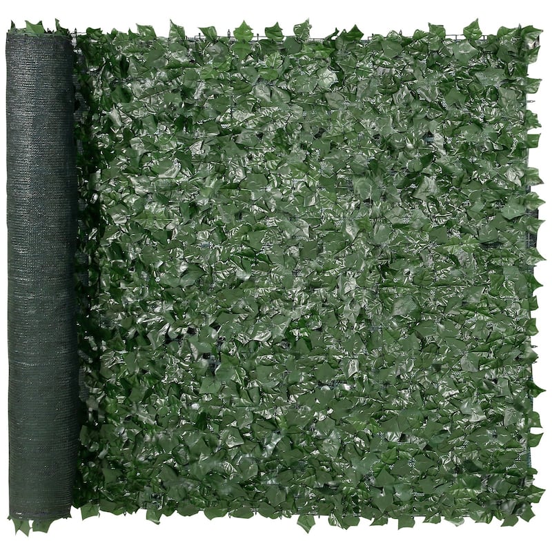 Green Silk Ivy Privacy Fence, PE Backed and UV-Resistant Decor - 59 x 98 in