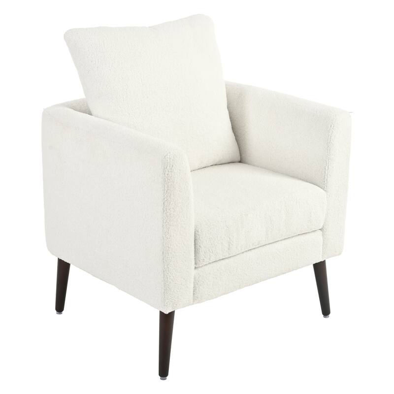 Modern Fabric Accent Chair with Wood Legs