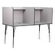 preview thumbnail 1 of 1, Offex Double Wide Study Carrel w/ Adjustable Legs - Nebula Grey Finish