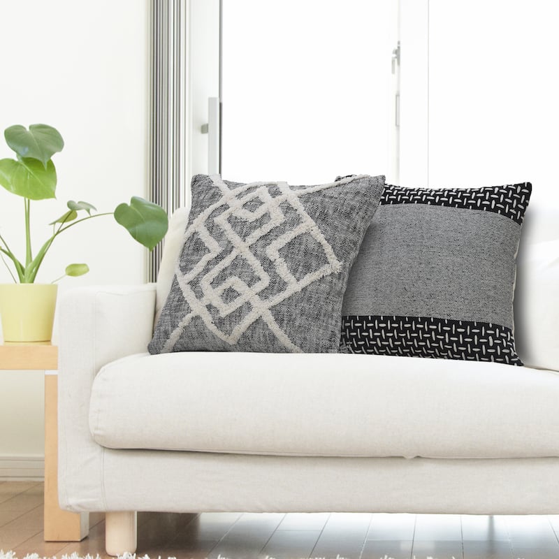 Sevita Tufted Geometric Diamond Modern Throw Pillow