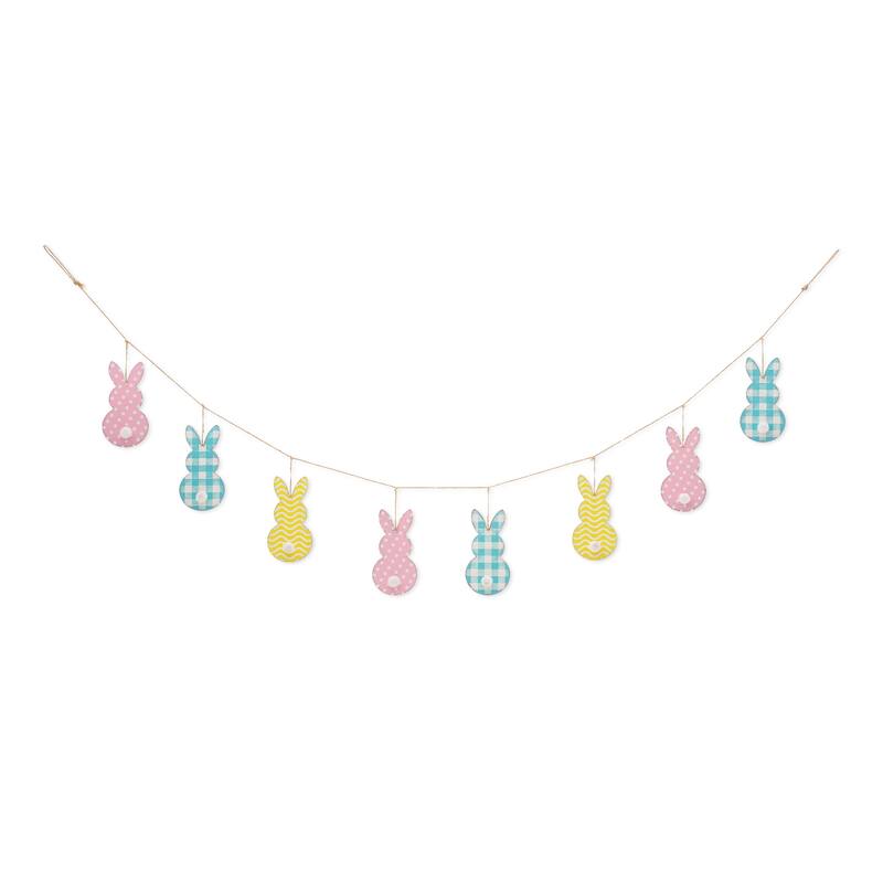 Glitzhome 6ft Easter Metal Bunny Garland Wall Hanging Decor for Home Party Supplies