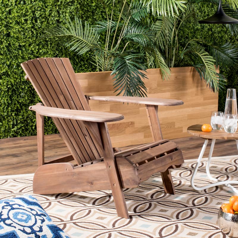 SAFAVIEH Outdoor Aire Adirondack Acacia Wood Chair - 34W x 33D x 37H - Rustic Brown