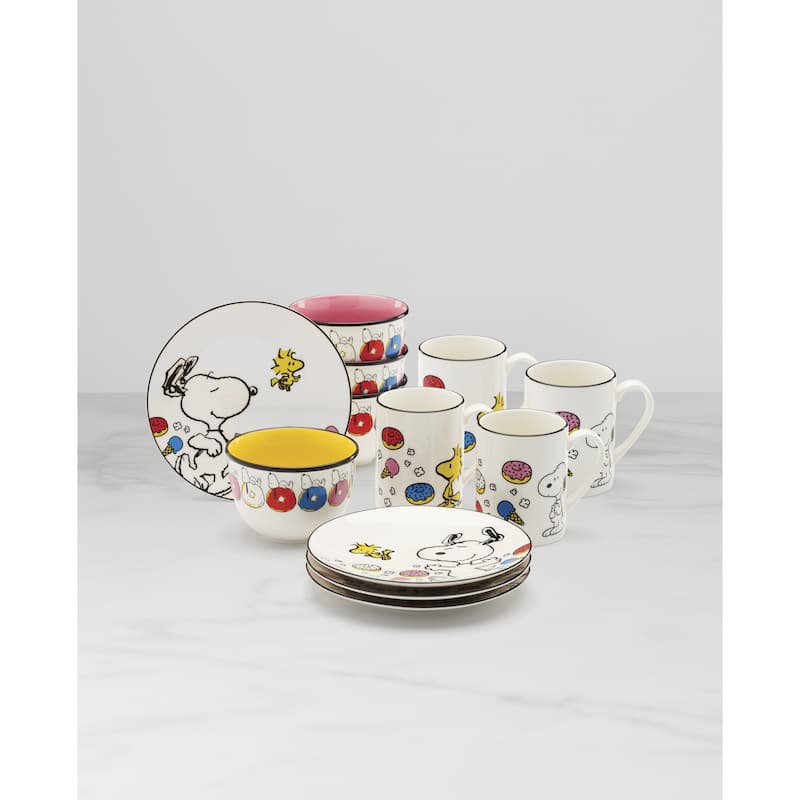 Lenox Chef Snoopy Dinnerware Dessert Set, Service for 4