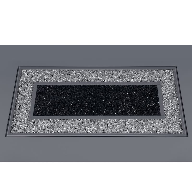 HomeRoots 52" Dark Gray Wood And Faux Crystal Pedestal Coffee Table - 52' X '20' X '28
