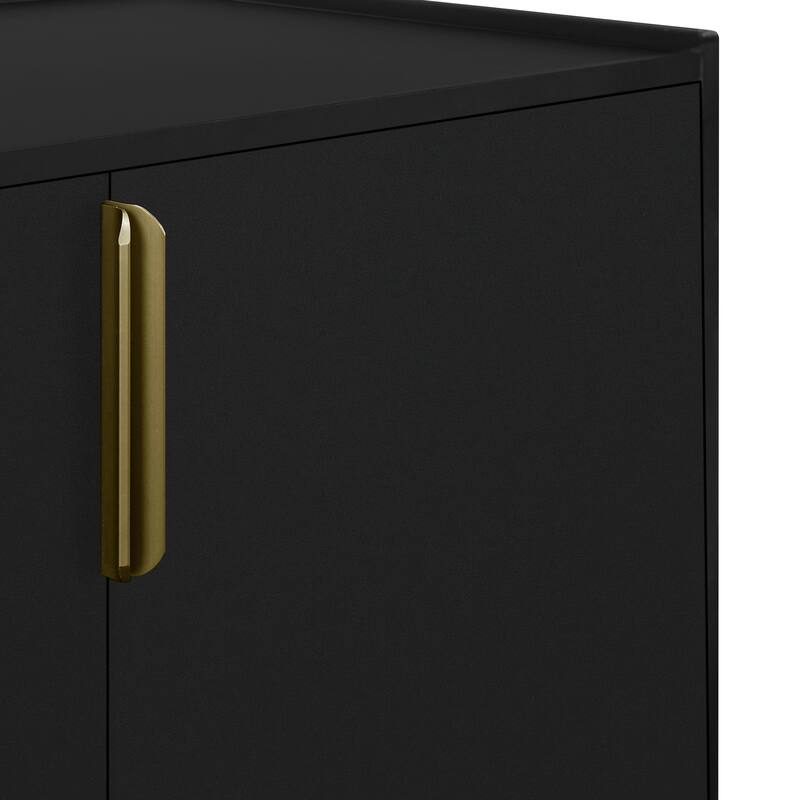 Luxurious 4-Door Wooden Sideboard Buffet Cabinet with Adjustable Shelves for Hallway & Living Room