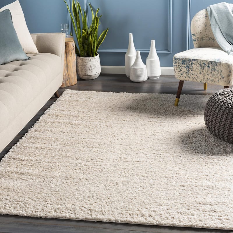 Livabliss Deluxe Shag Minimalist Medallion Area Rug
