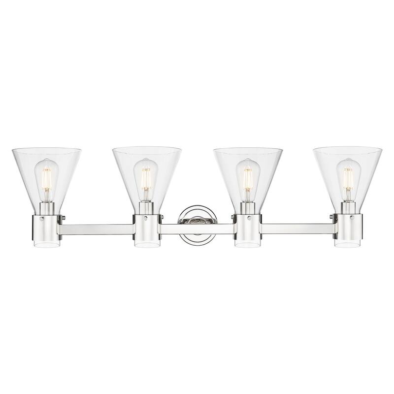 Innovations Lighting 464-4W-G464C-7CL Lawton Cone 4 Light 34" Wide