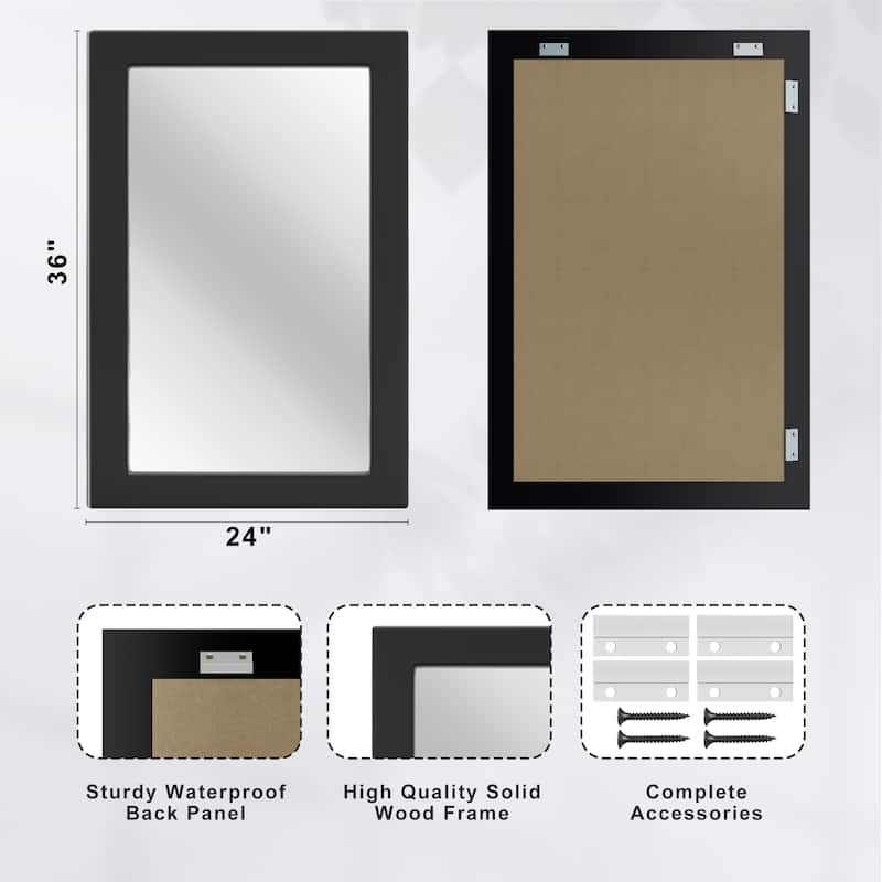 Farmhouse Style Wooden Square Mirror, Pastoral Style in The Bathroom