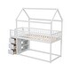 preview thumbnail 7 of 16, Twin/Twin House Bunk Bed with Shelves and Drawers