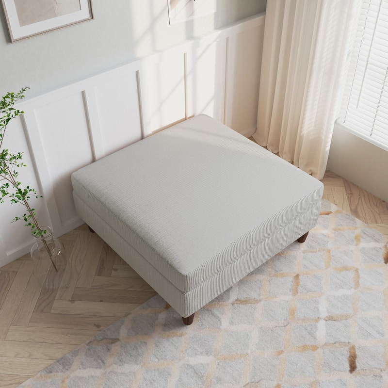 Corduroy Accent Chair with Ottoman Modular Couch Sectional Sofa