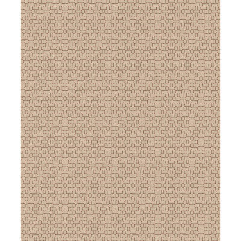 Seabrook Designs Capsule Geometric Unpasted Wallpaper - 20.5 in. W x 33 ft. L - Ivory & Terra Cotta