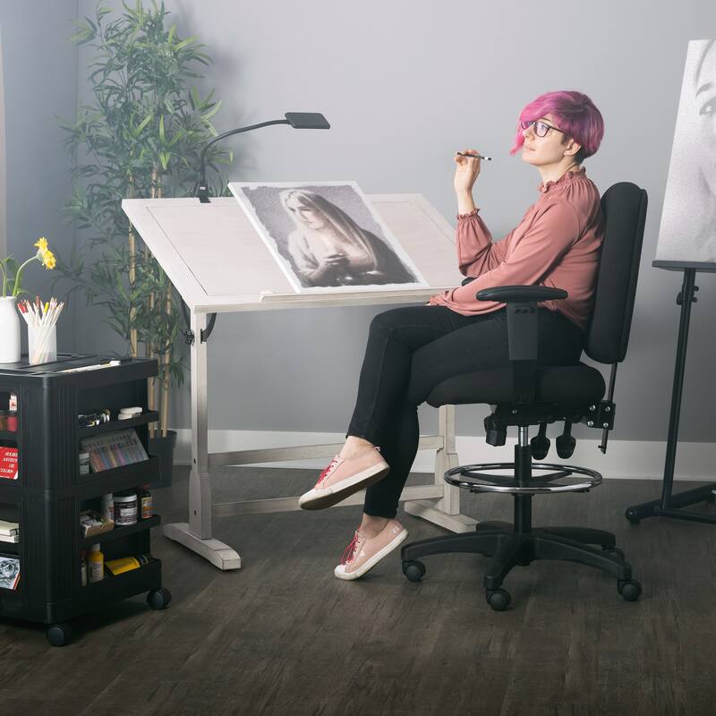 Winslow Drafting Chair with Adjustable Height, Arm, and Tilt