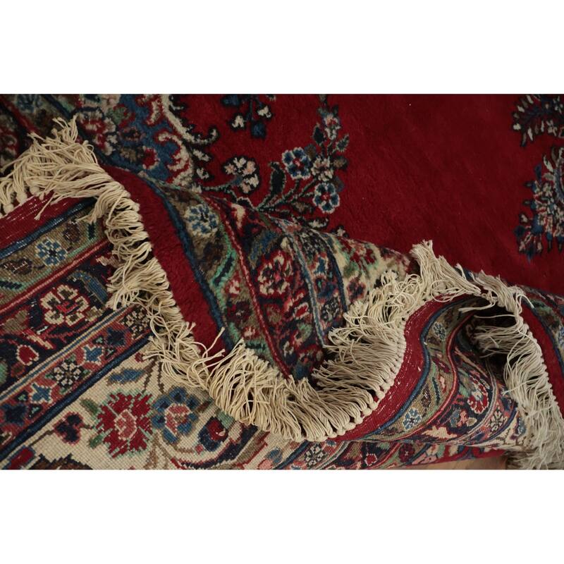 Hand Knotted Oriental 100% Wool Carpet Traditional Floral Red Shahbaft Area Rug - 17' 0'' X 11' 3''