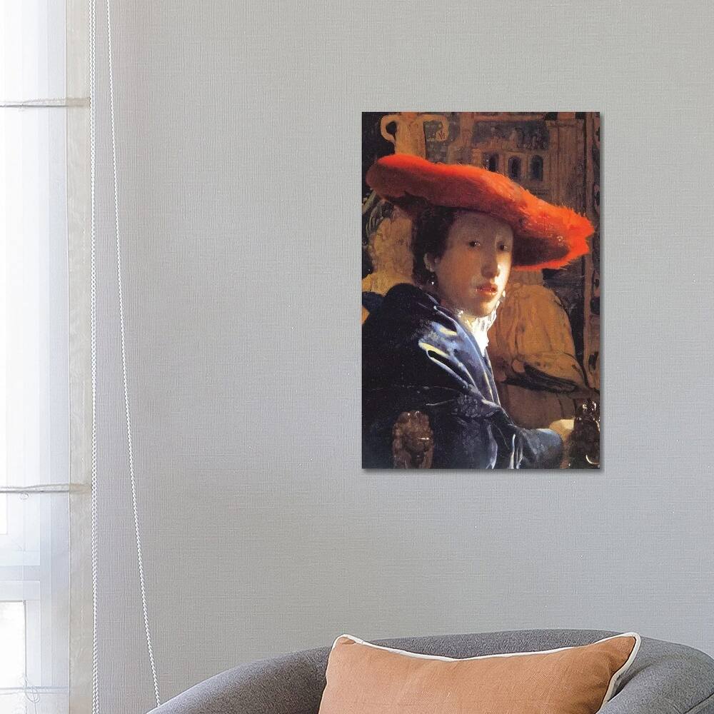 iCanvas "Girl With A Red Hat, c.1665" by Johannes Vermeer Canvas Print