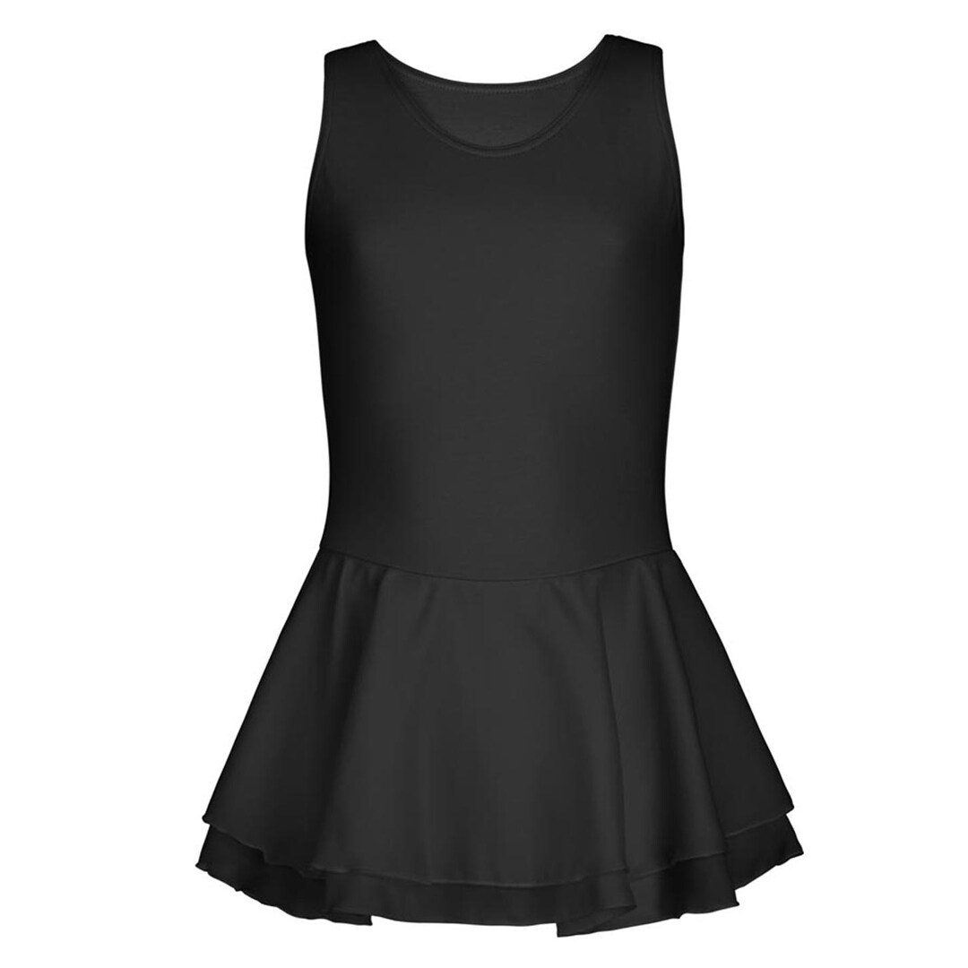 girls black tank dress