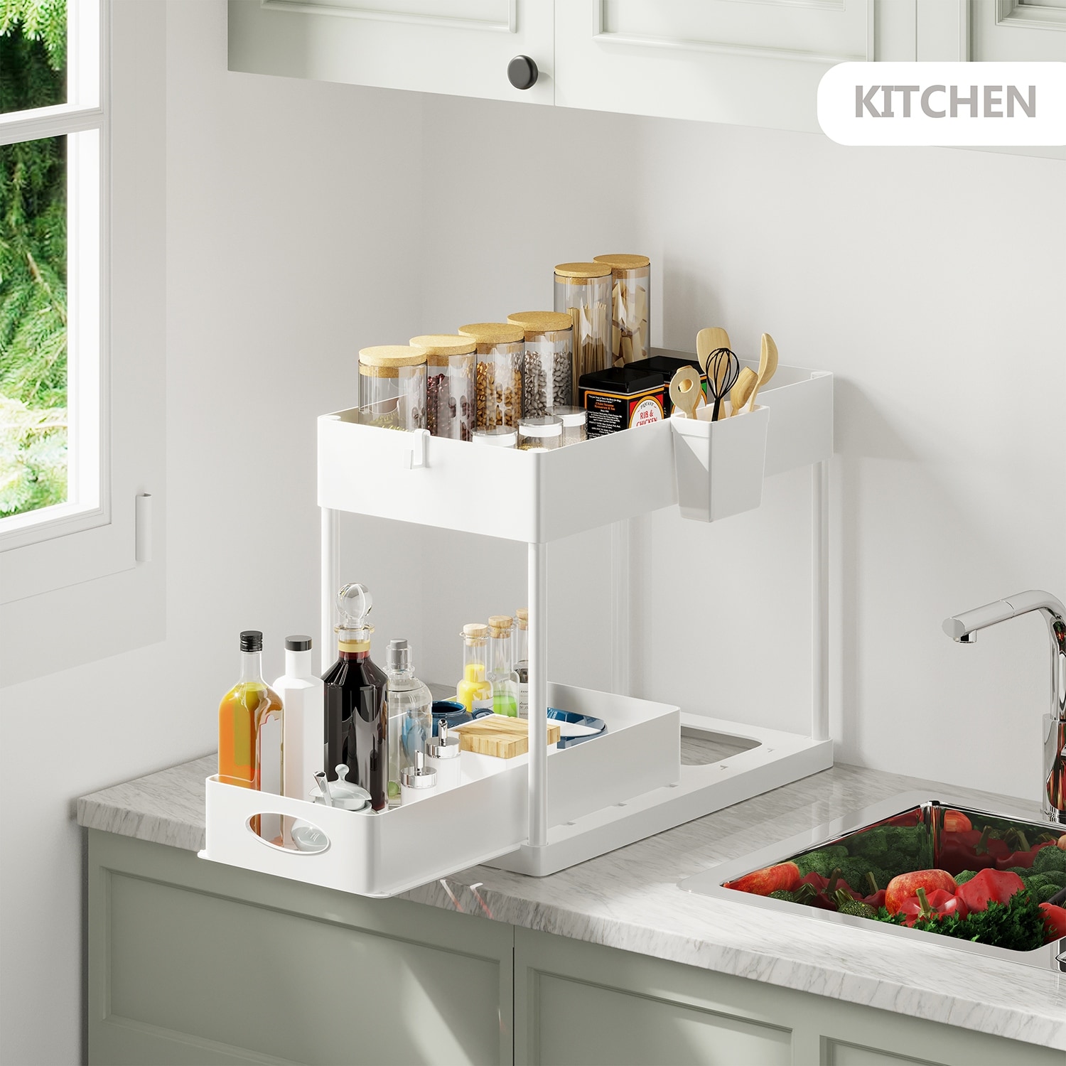 https://ak1.ostkcdn.com/images/products/is/images/direct/ca5c3de644d43ac70e4196b5bb7ca6c82675cb52/StorageBud-2-Tier-Under-Kitchen-Sink-Organizer-with-Sliding-Drawer-Bathroom-Cabinet-Organizer-with-Utility-Hooks-and-Side-Caddy.jpg