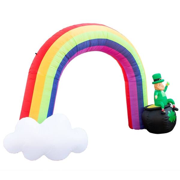 Shop Holidayana 8ft St Patricks Day Leprechaun In Pot Of Gold At The End Of Rainbow Overstock 26440585