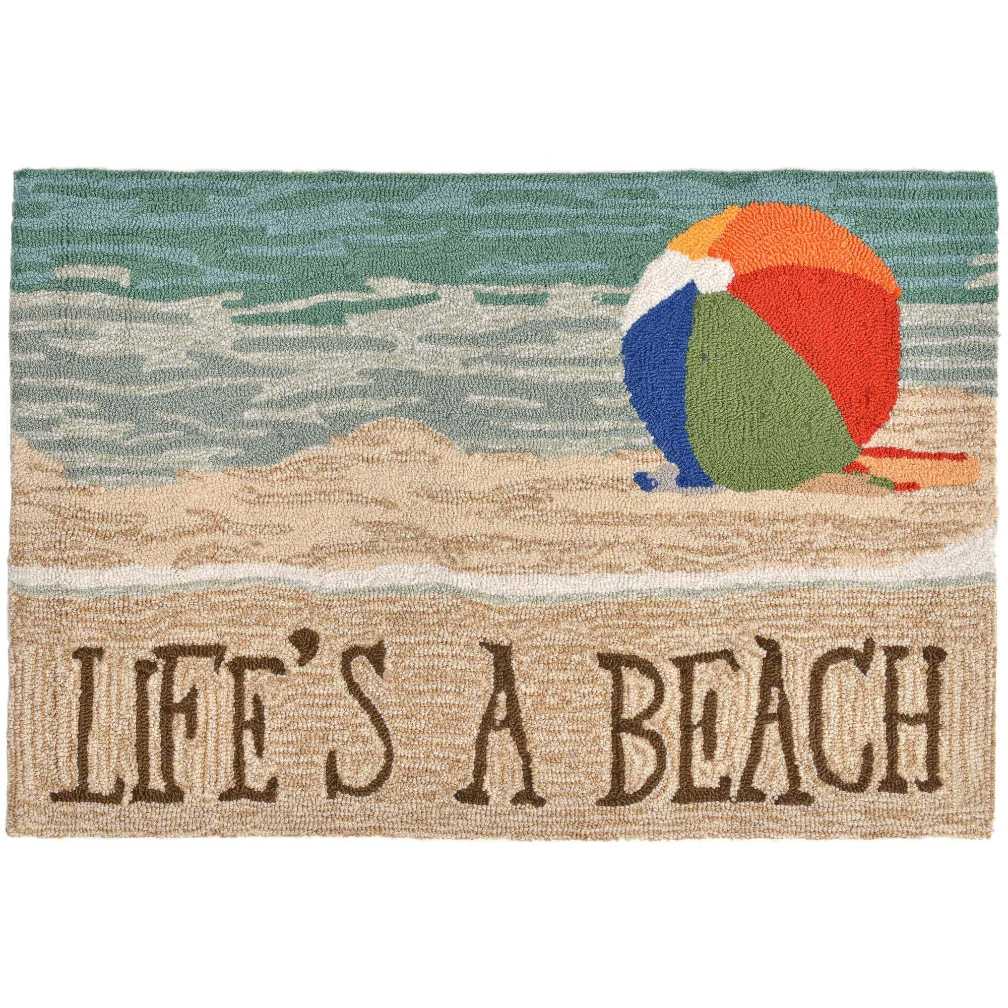 Lush Decor Frontporch Life's A Beach Indoor/Outdoor Rug