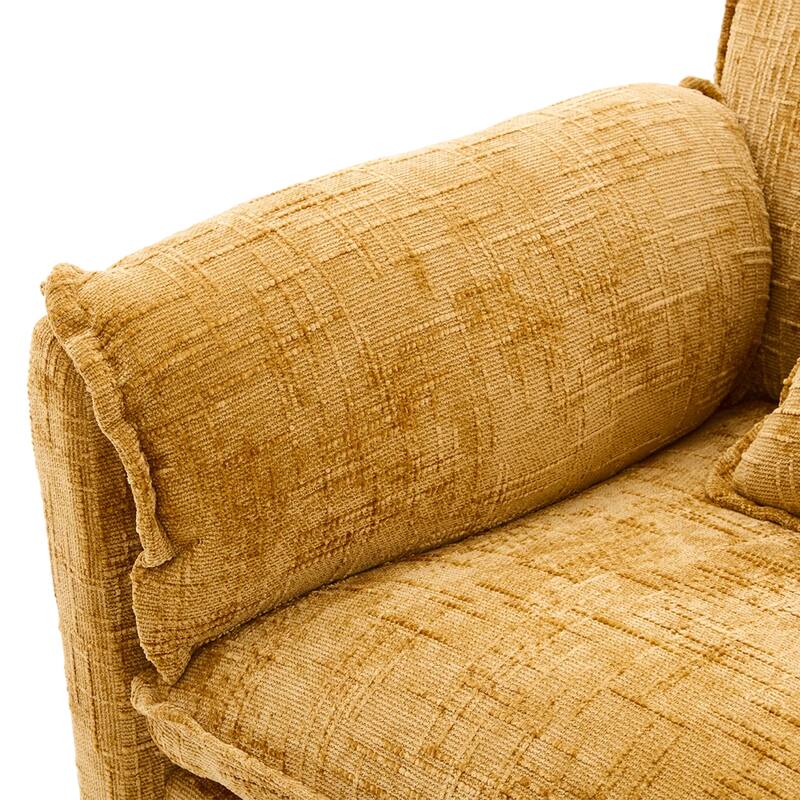 Modern Chenille Chaise Couch L-shaped Sectional Sofa with Storage Ottoman, Phone Holder, USB/Type-C Ports and Side Pockets