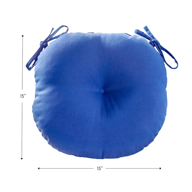 15-inch Round Outdoor Marine Blue Bistro Chair Cushions (Set of 2)