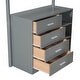 preview thumbnail 13 of 13, Twin Size Teddy Fleece Loft Bed with Shelf, Drawers & Desk, Modern Multi-Functional Wood Loft Bed Frame w/Soft Padding, Grey
