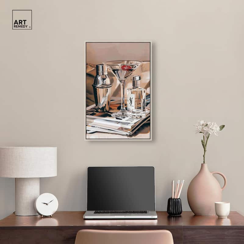 Martini Magazine Stack Canvas by Art Remedy